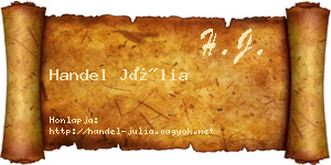Handel Júlia névjegykártya